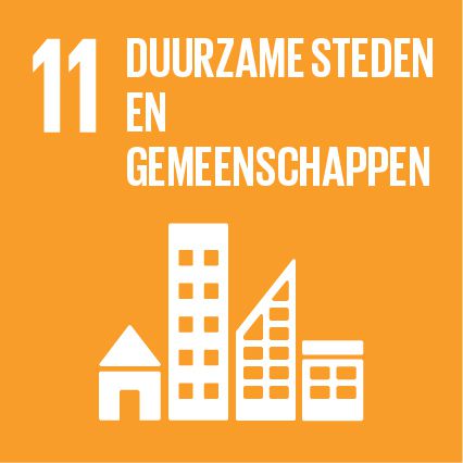 Logo SDG 11 Veilige en duurzame steden